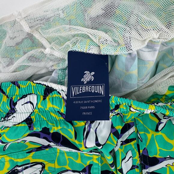 Vilebrequin Moorea Shark Print Swim Trunks, Men’s, Sz XL - Picture 4 of 7